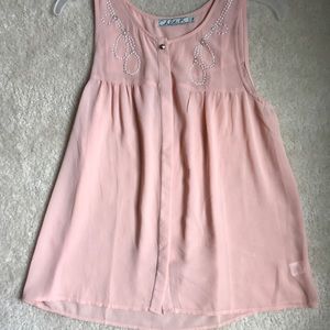 Casual, sheer button up blouse